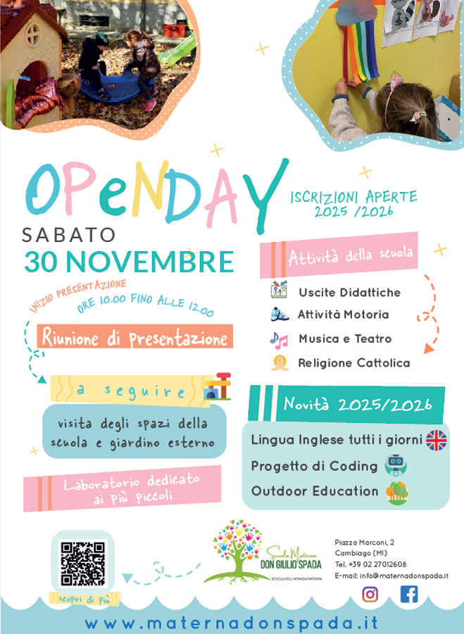 Open Day Scuola dell'Infanzia Don Giulio Spada a Cambiago